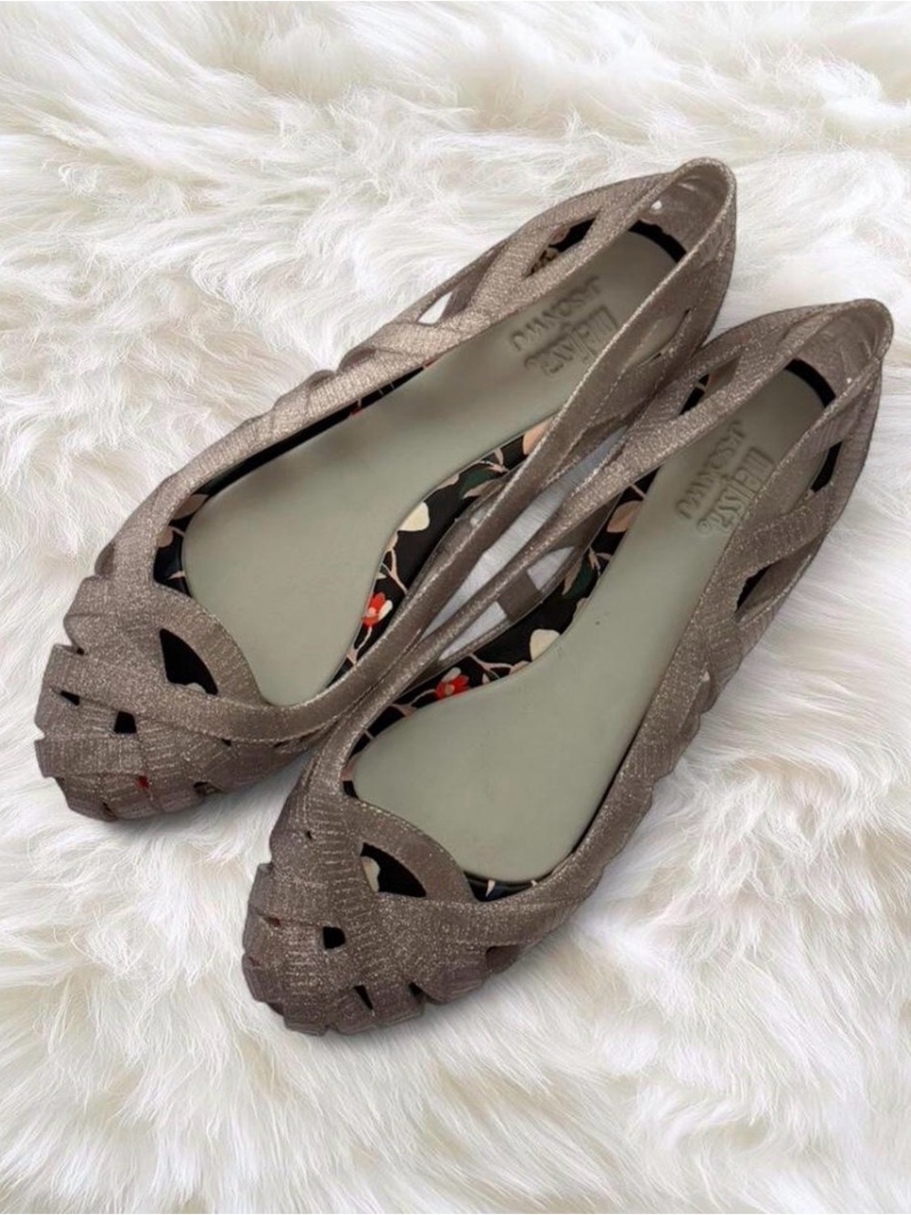 Melissa x Jason Wu Silver Jelly Ballet Flats